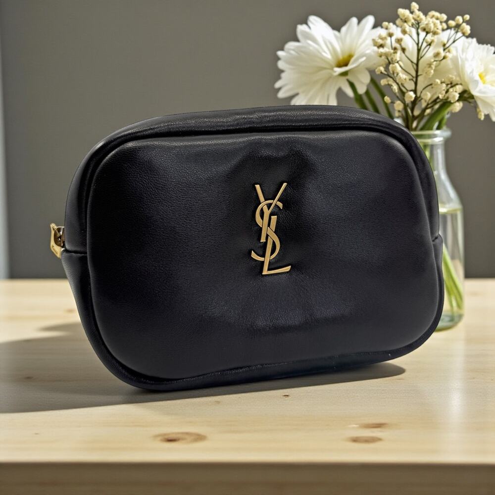 Saint Laurent Mini Leather Cosmetic Case